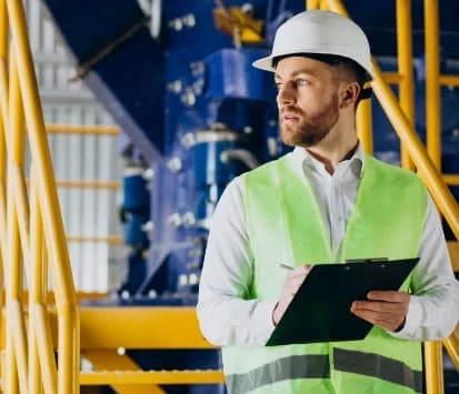 Safety professional with clipboard